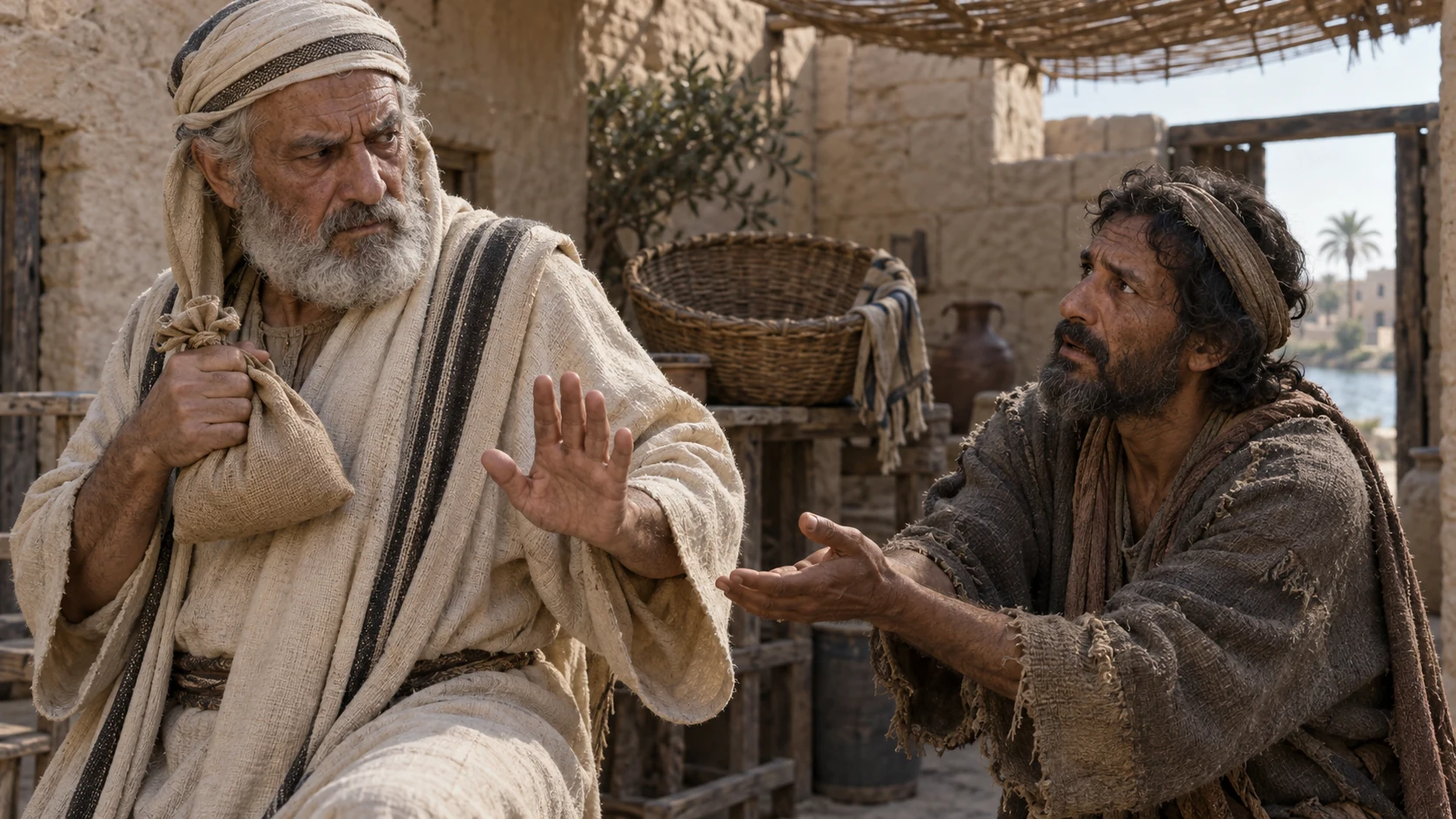 A respected elder weighs a neighbor’s dispute unfairly while turning away from earlier acts of generosity; no invented court verdict