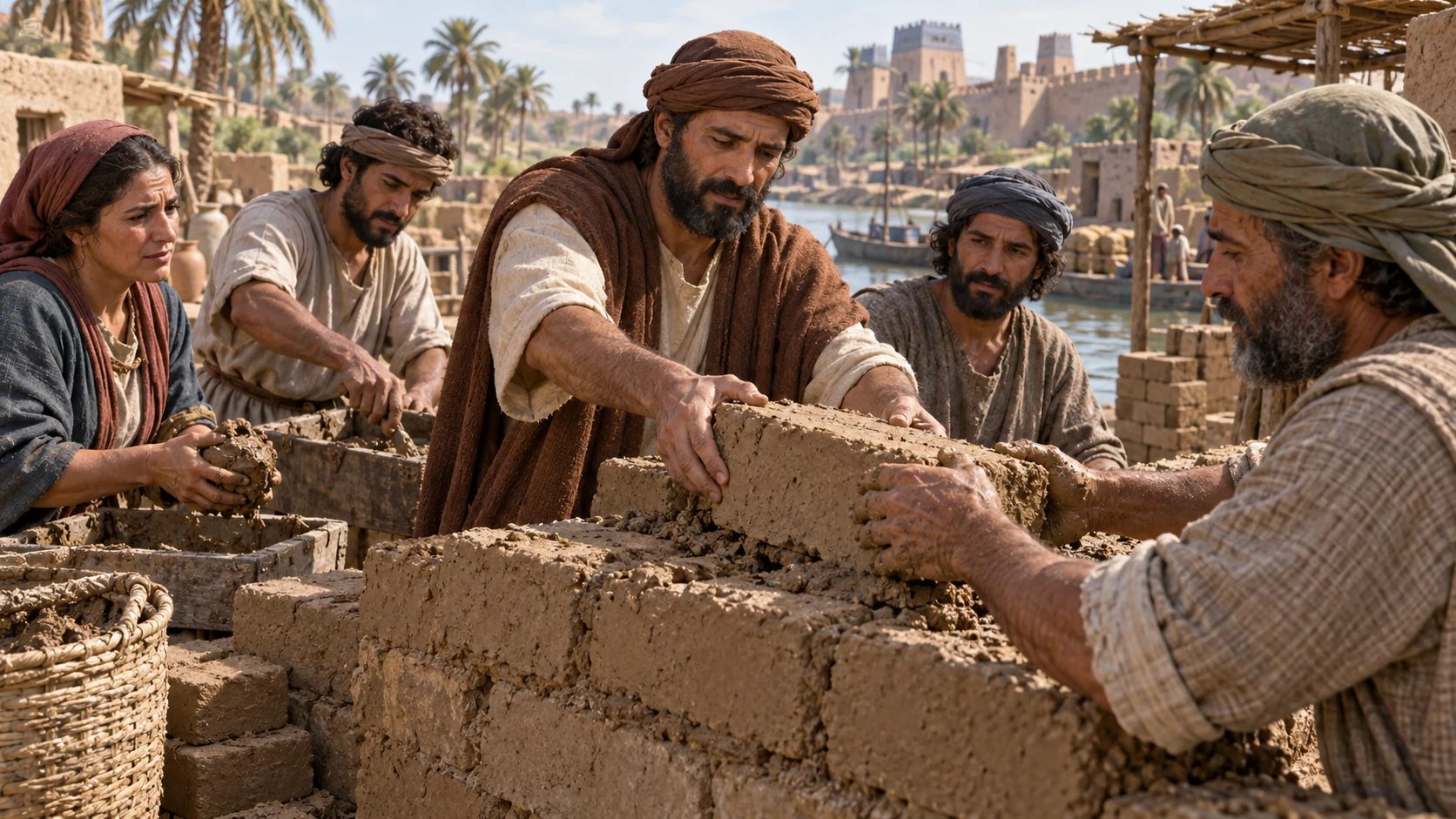Neighbors work together to repair a shared wall after restitution, illustrating a changed course, not a magic erasure