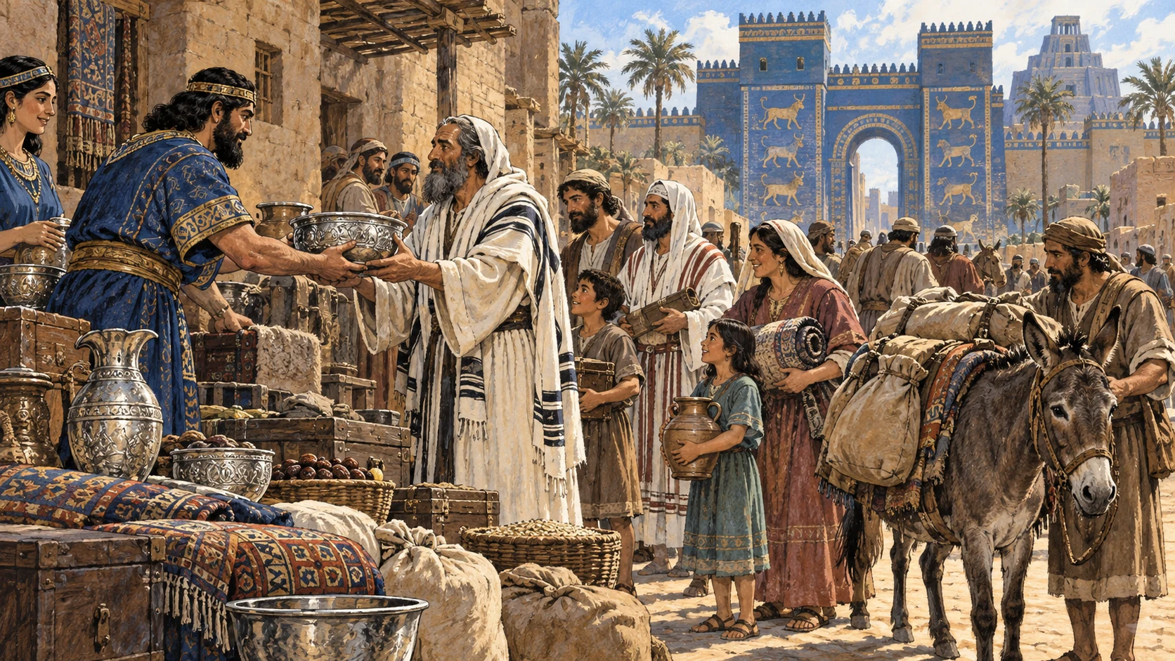 Families, priests, Levites and neighbors respond.