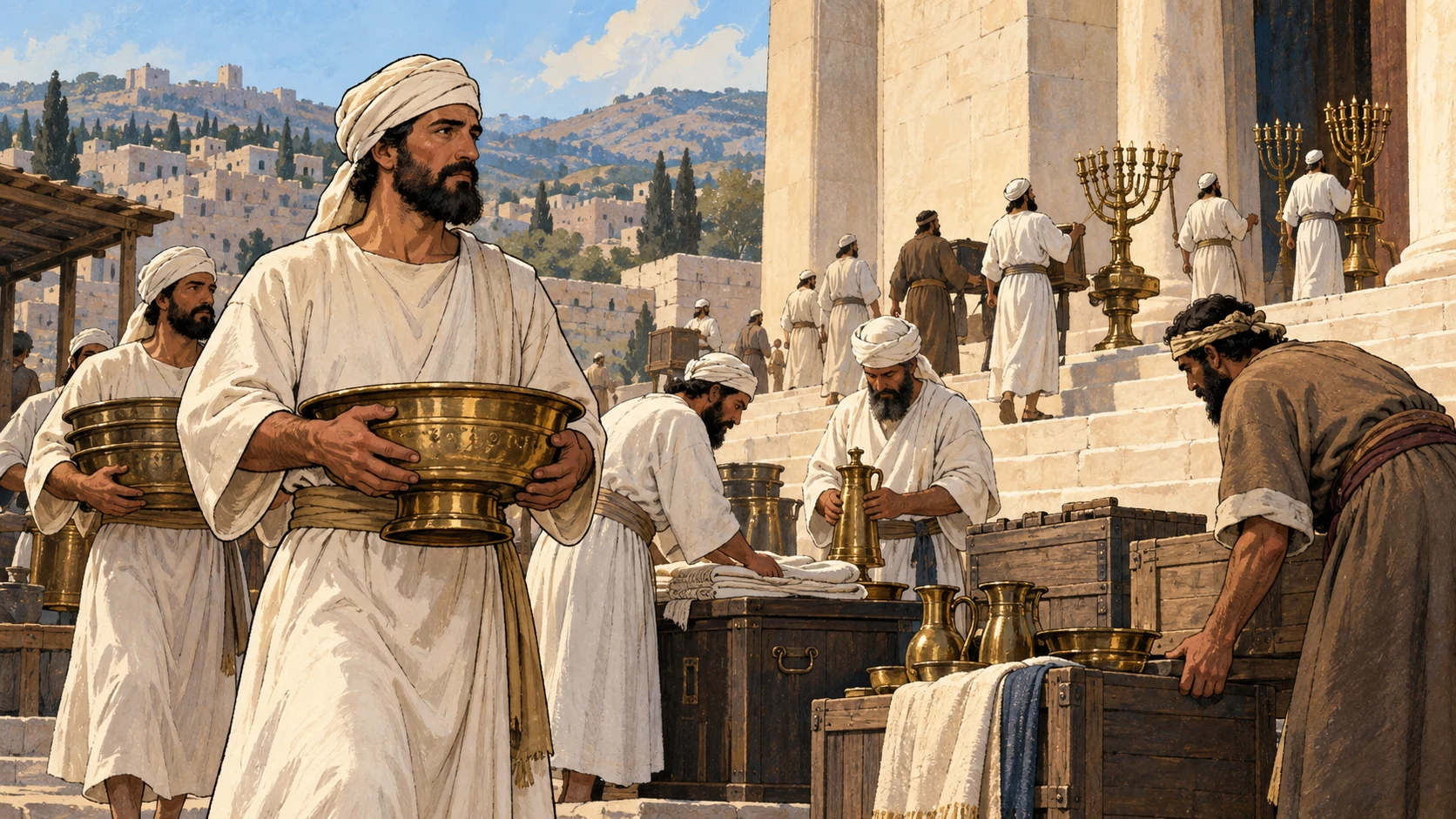 Temple servants and Solomon’s servants.