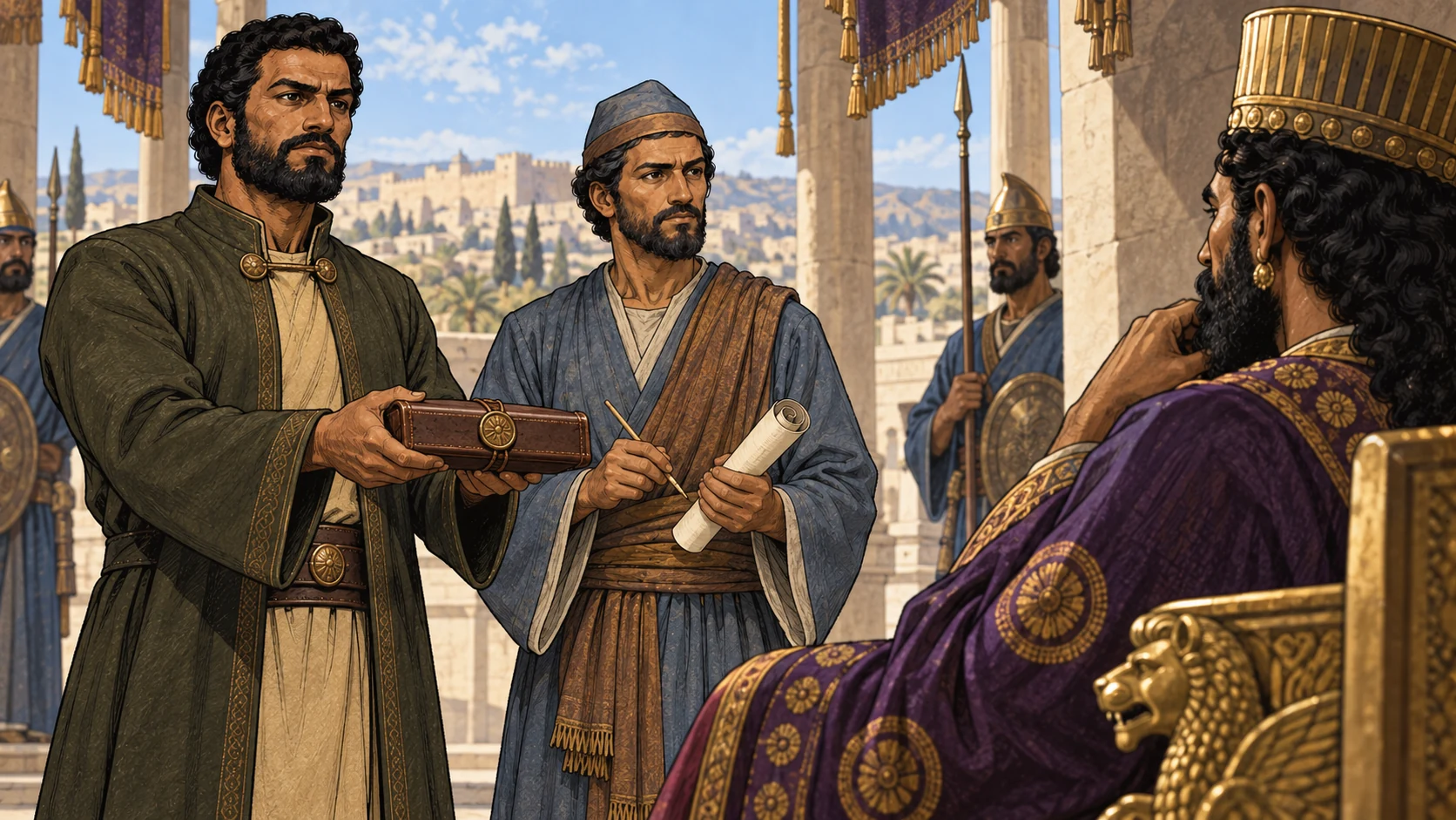 Rehum and Shimshai’s accusation, shown as a letter not as established fact.