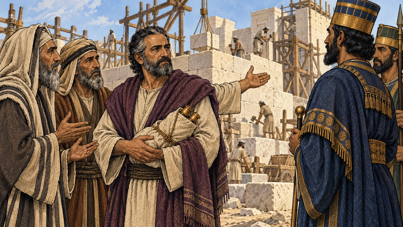 Elders answer with exile, Cyrus and Sheshbazzar’s history.
