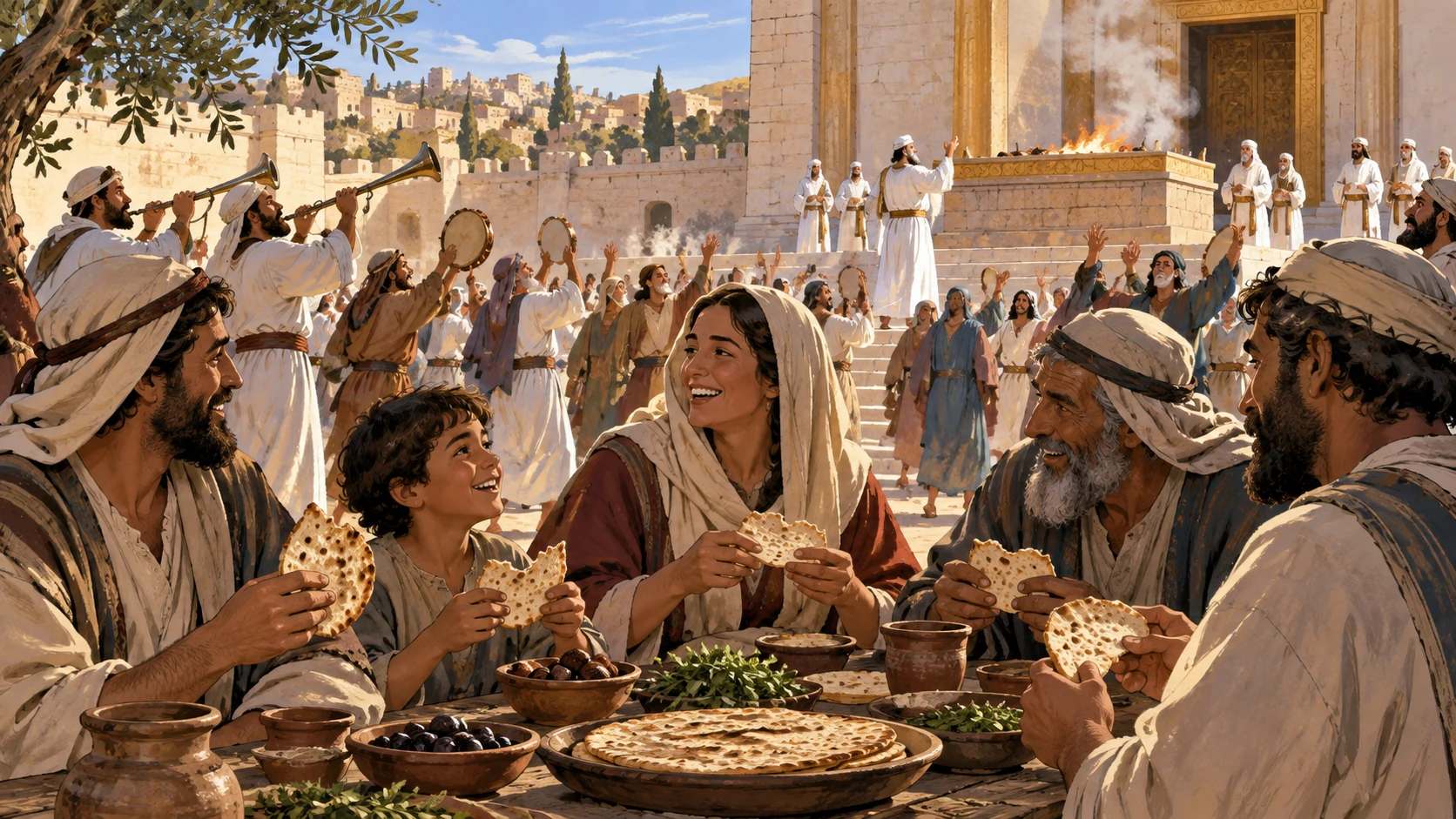 Passover and Unleavened Bread with joy.