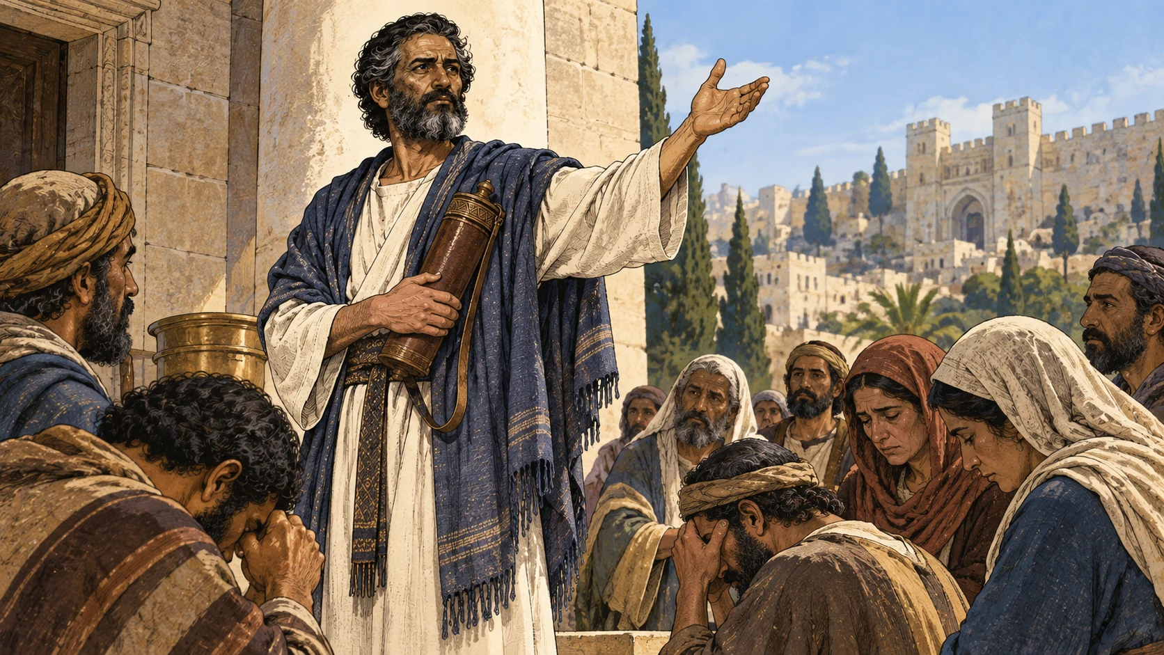 Ezra cites the commandments.