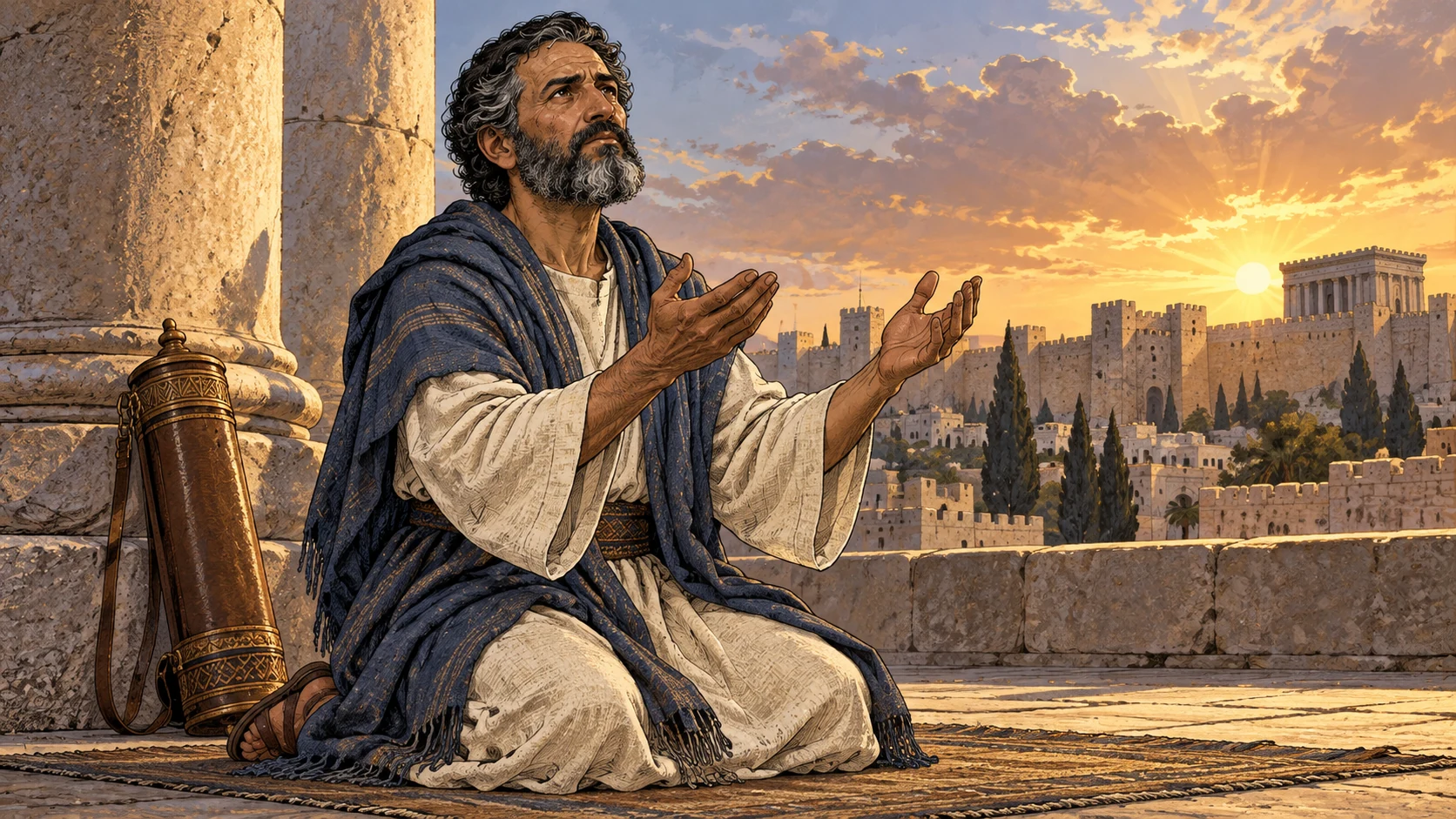 The prayer closes with acknowledgment of mercy and righteousness.