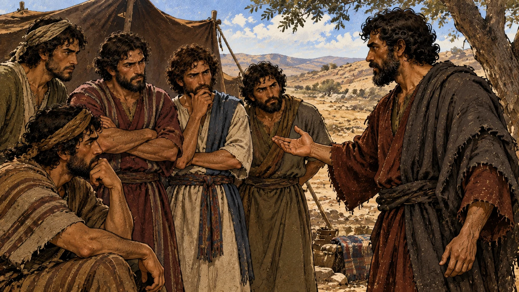 Judah addresses his brothers with a question about killing their brother.