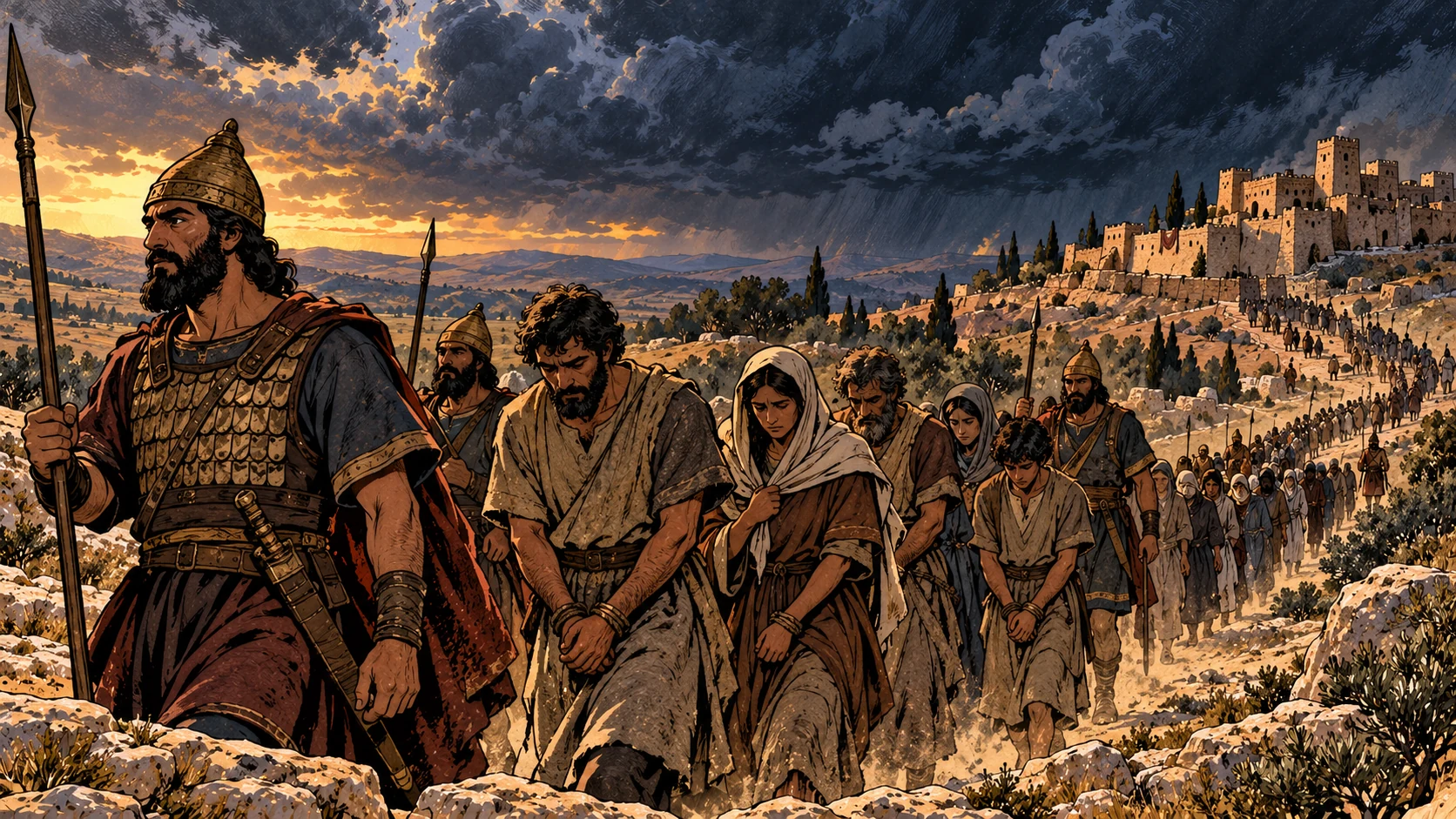 Line of captives.