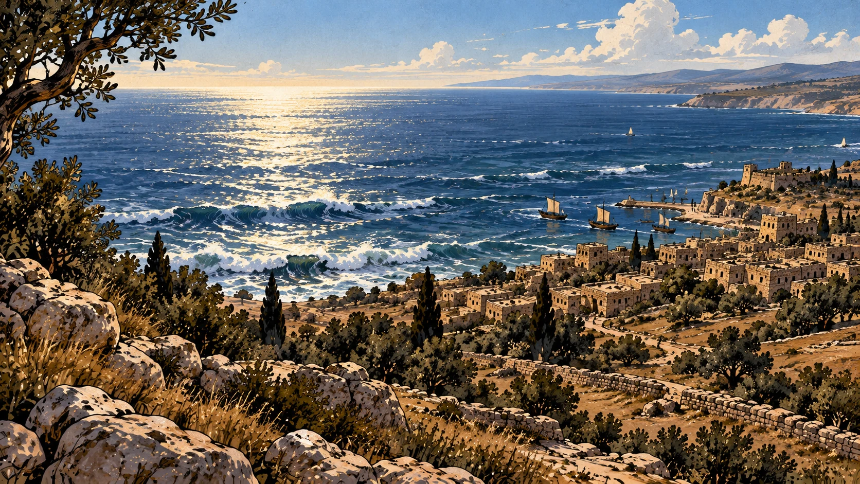 Bright sea horizon.