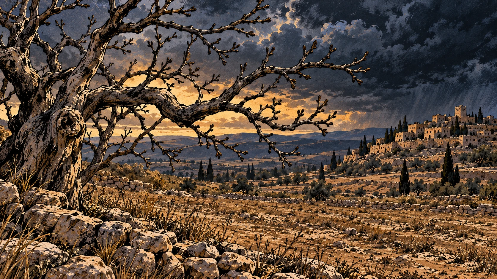 Barren fig branches.