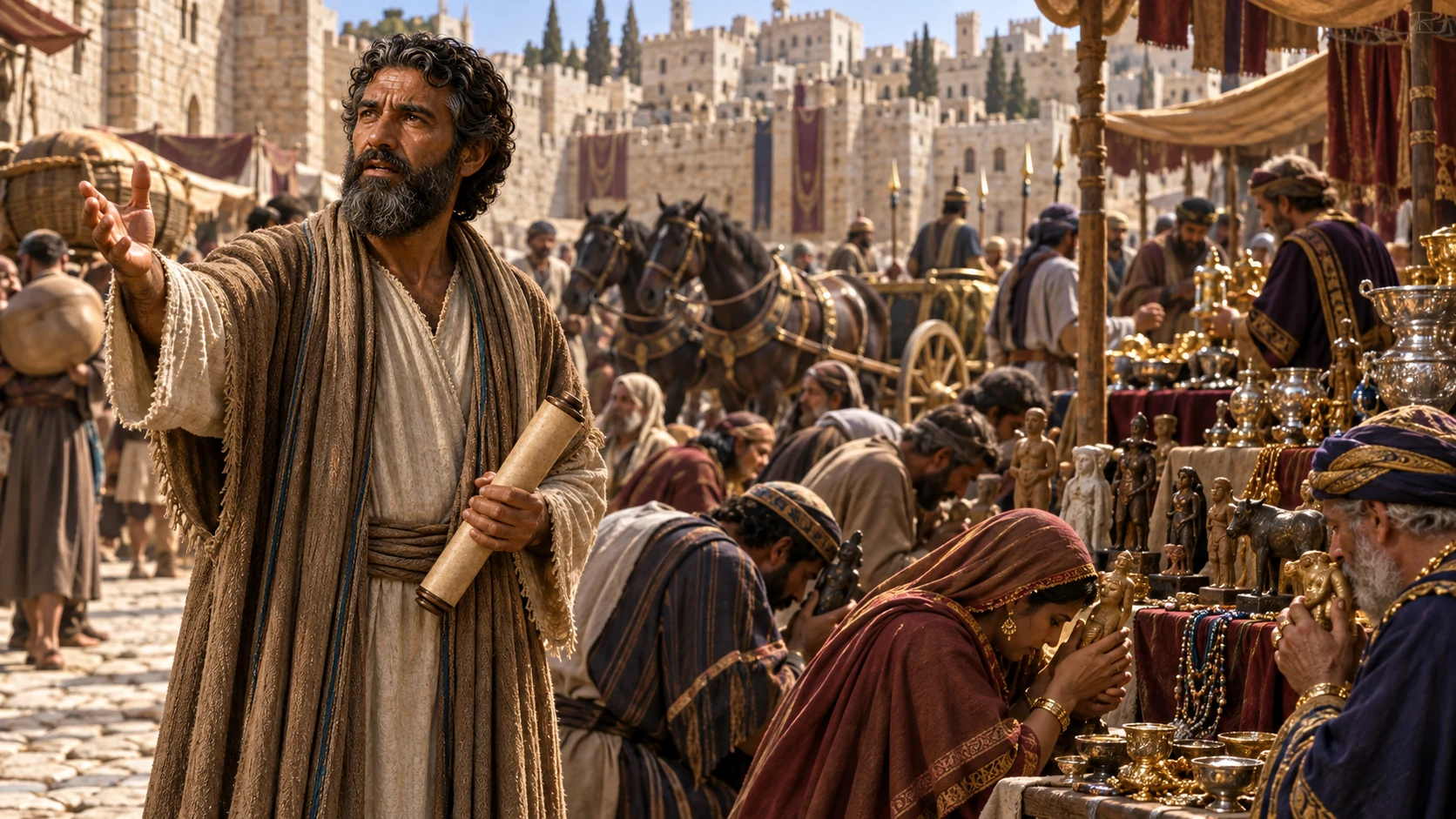Isaiah confronts a prosperous Jerusalem absorbed in imported divination and handmade idols.