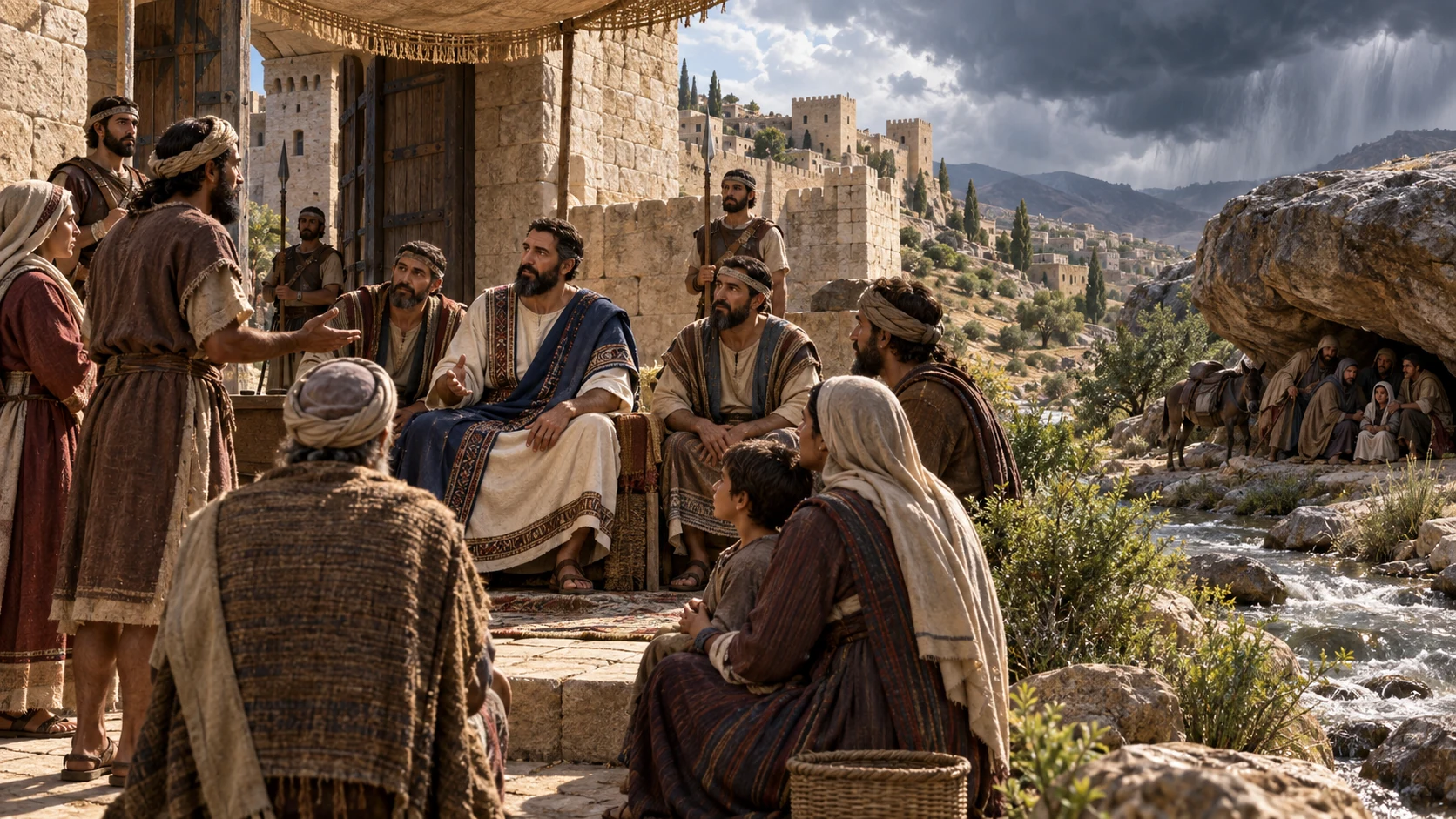 Just leaders listen as weary people find shelter, water, attentive hearing, and clearer understanding.