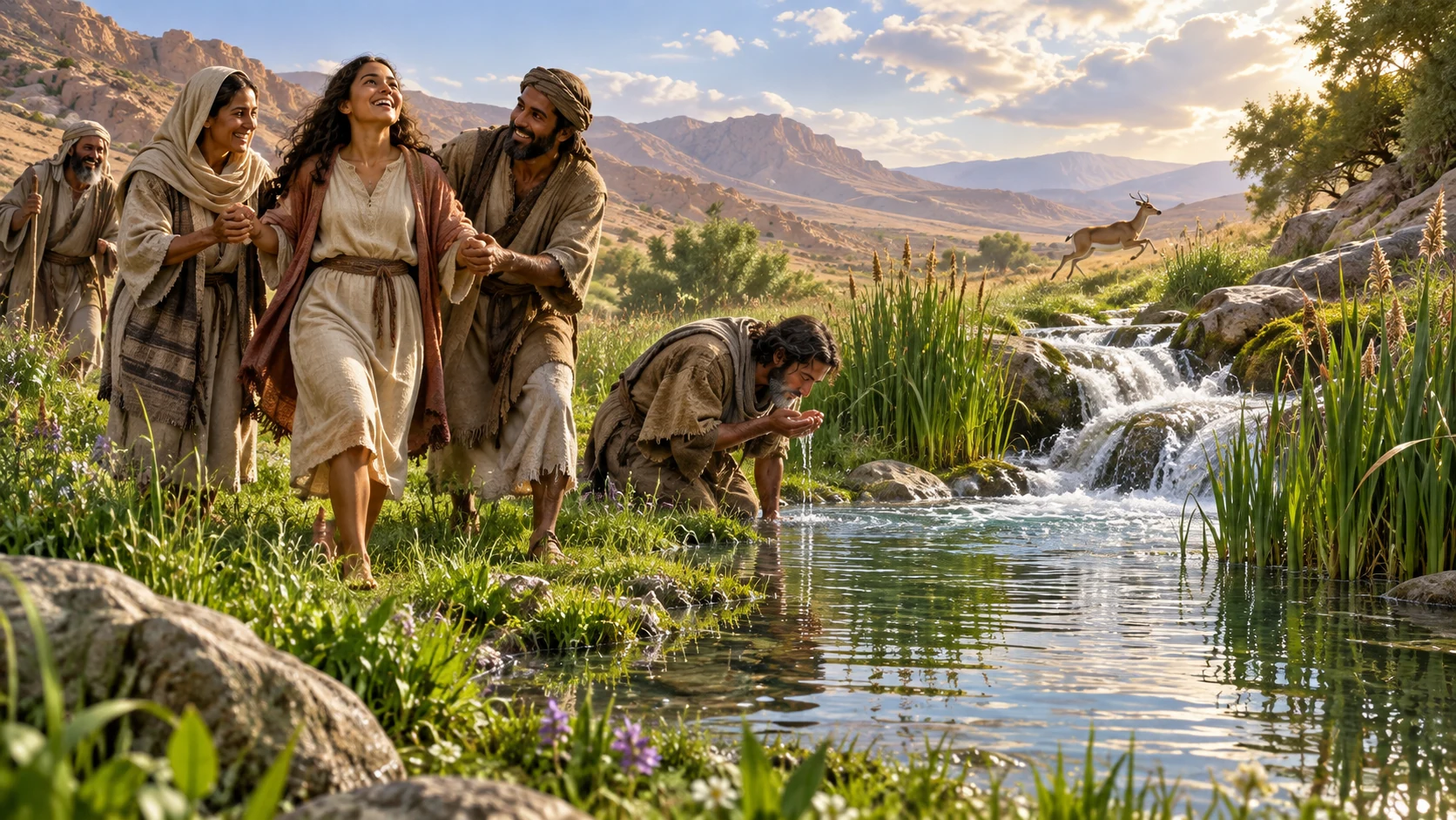 New water transforms the desert as healing and joy replace former limits.