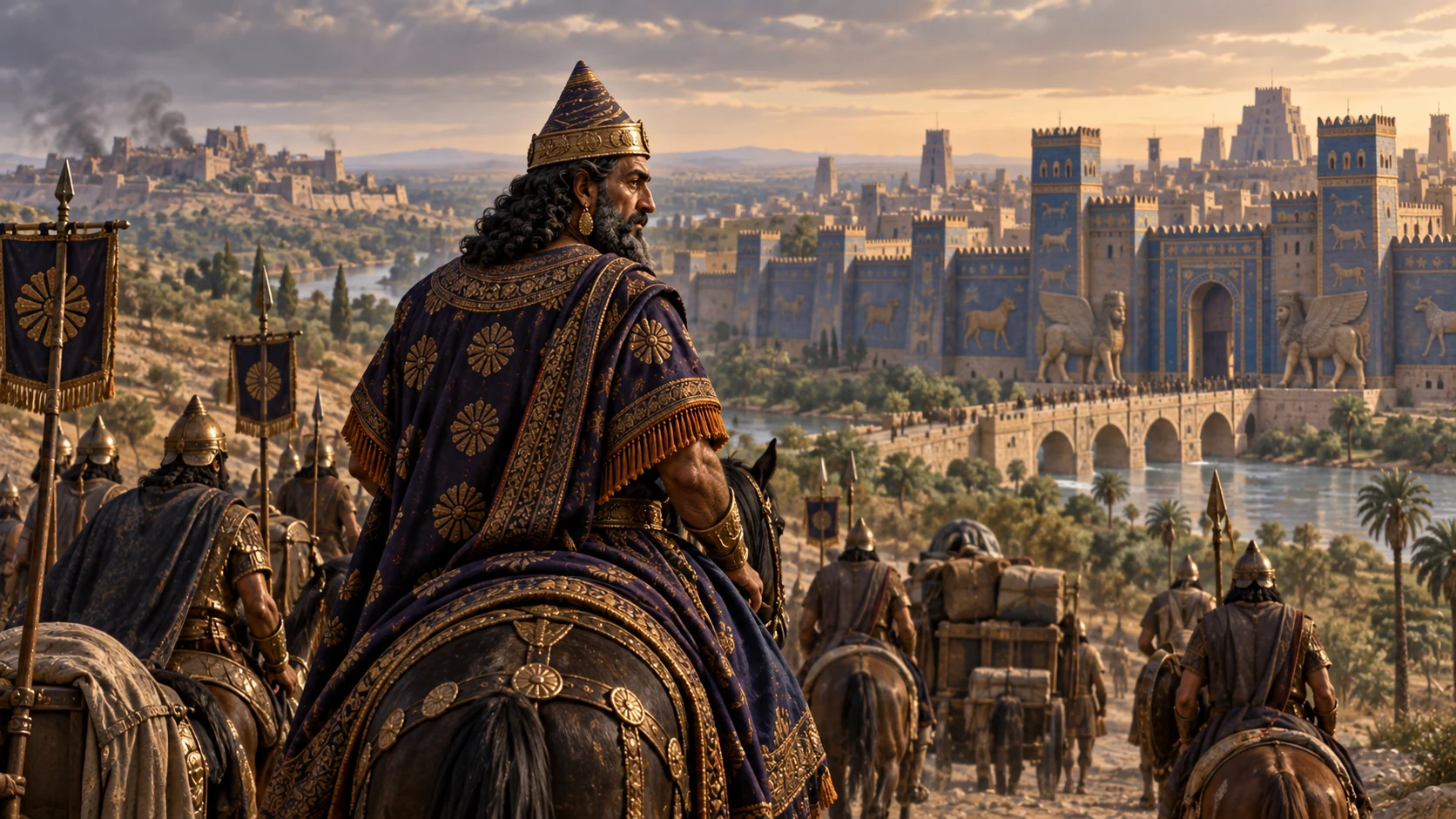 Sennacherib leaves Jerusalem behind and withdraws to his own city.