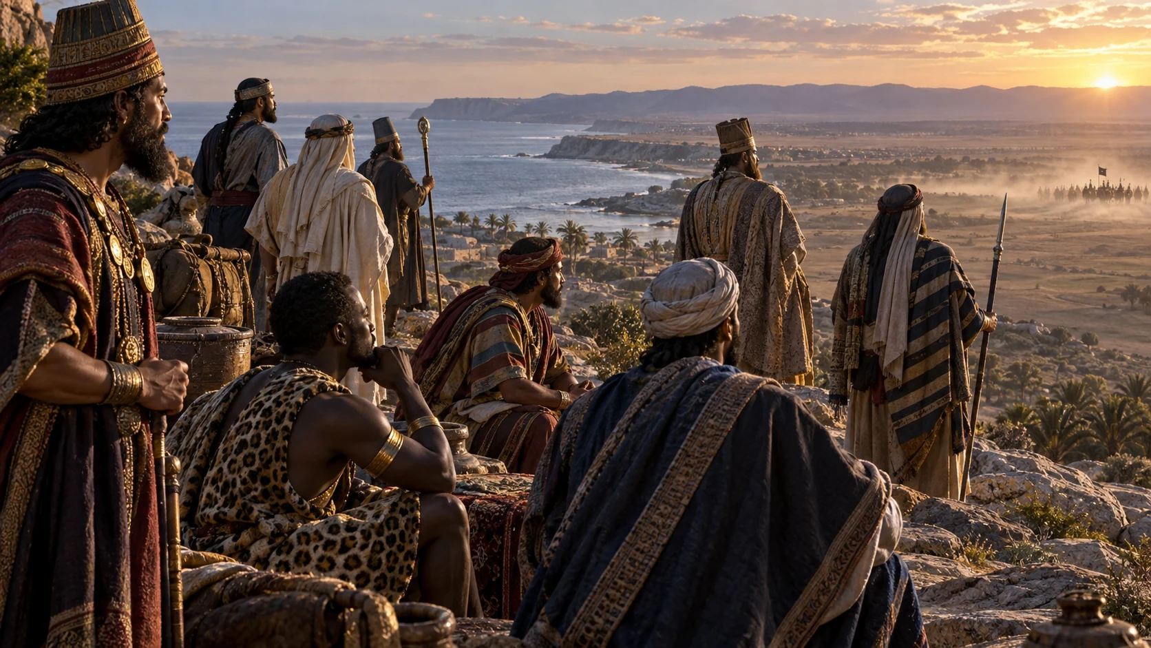 Nations gather as a victorious figure from the east unsettles their confidence.