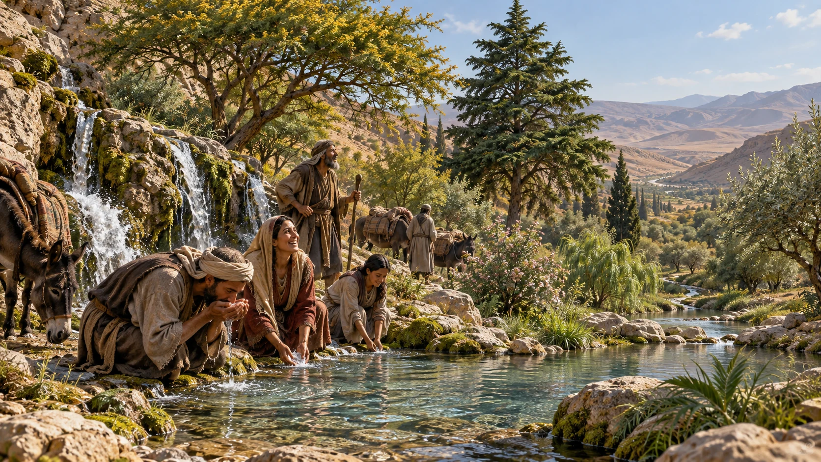 Springs and new trees transform a dry landscape for people who lacked water.