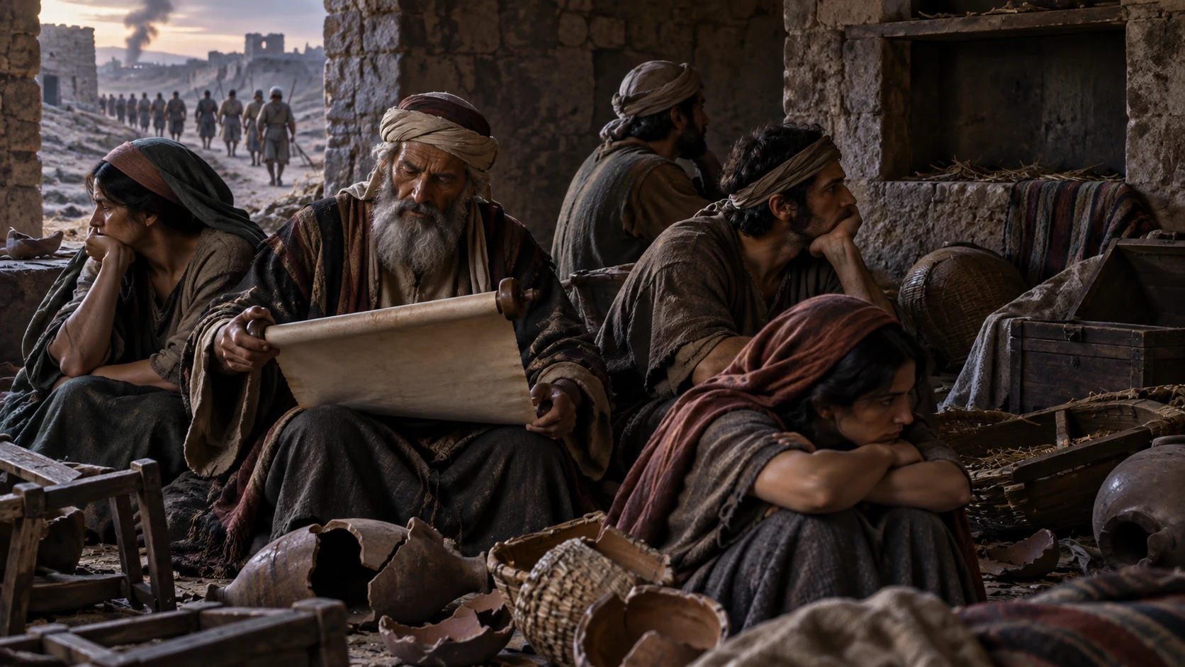 The chapter turns from the chosen servant to a plundered people called to listen.