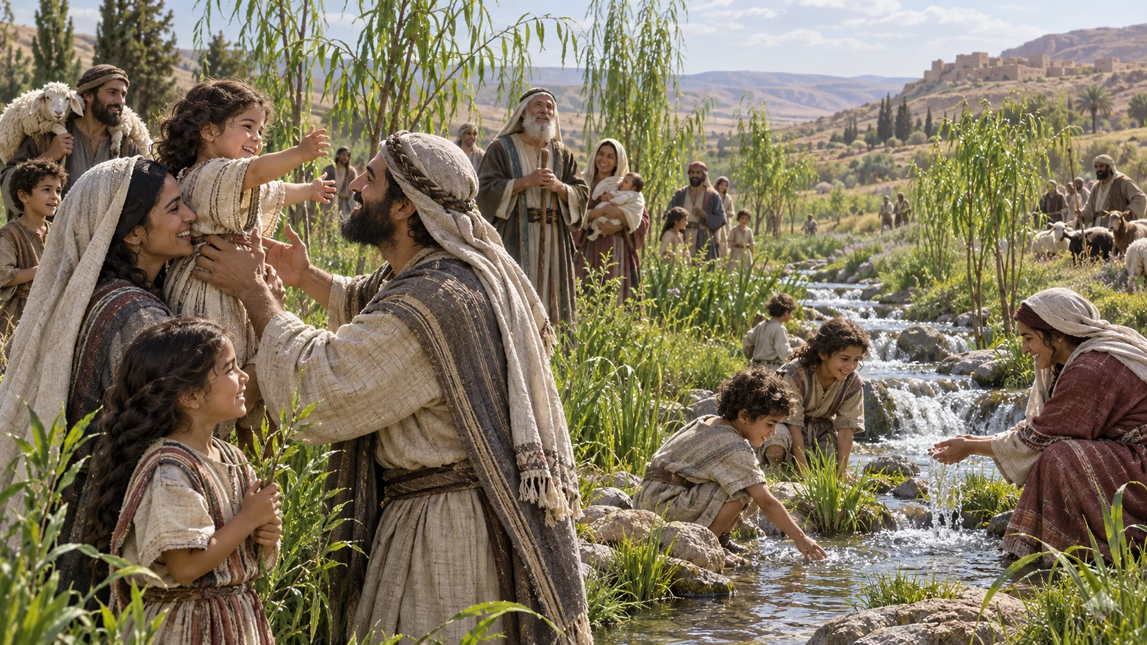 Watered ground and growing children picture a future in which Israel belongs to the LORD.