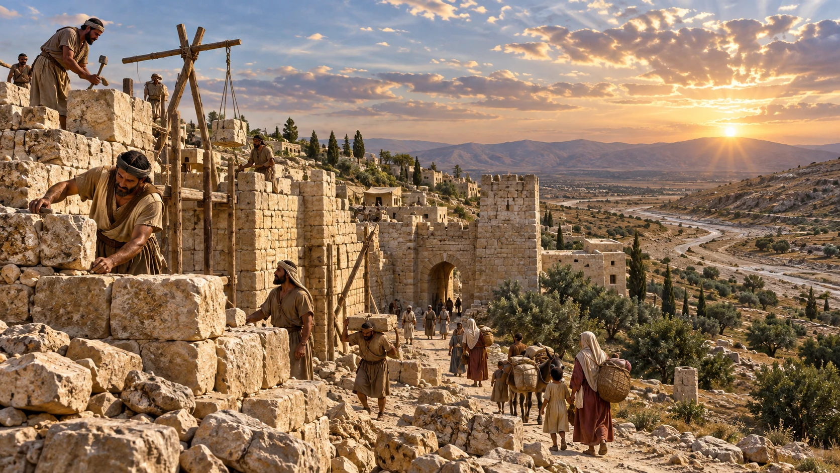 The Creator’s promise turns toward inhabited streets and foundations restored.