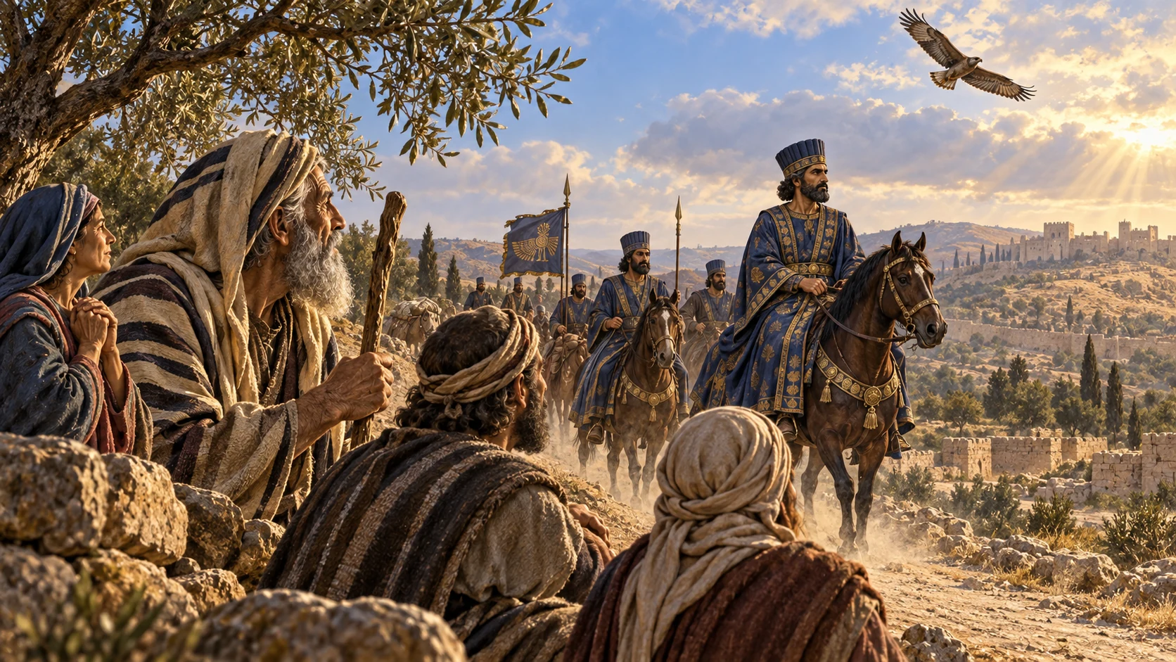 The remembered promise points toward a man called from the east to fulfill it.