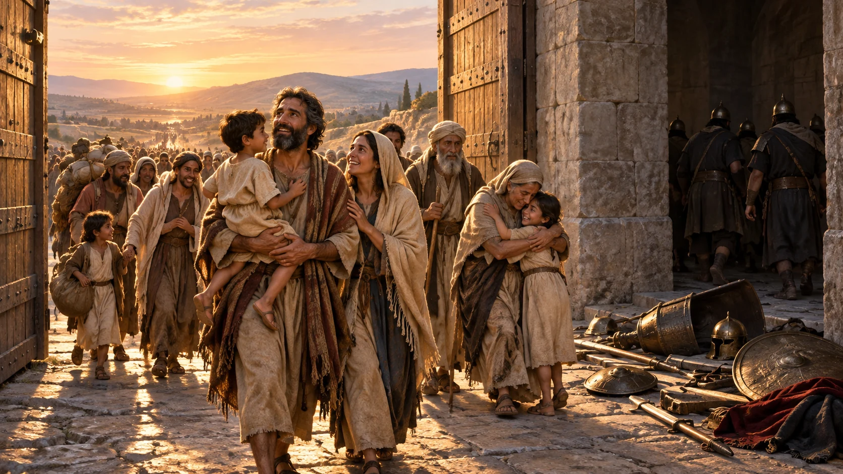 The closing promise breaks captivity while violent judgment is conveyed without gore.