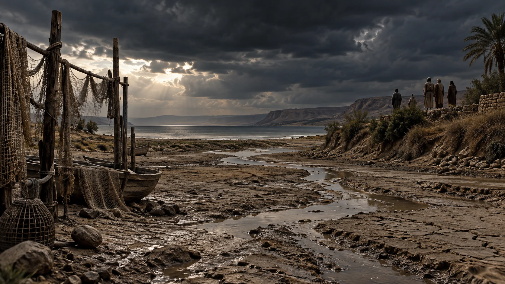 An empty shore and darkened heavens frame the question of who answered when called.