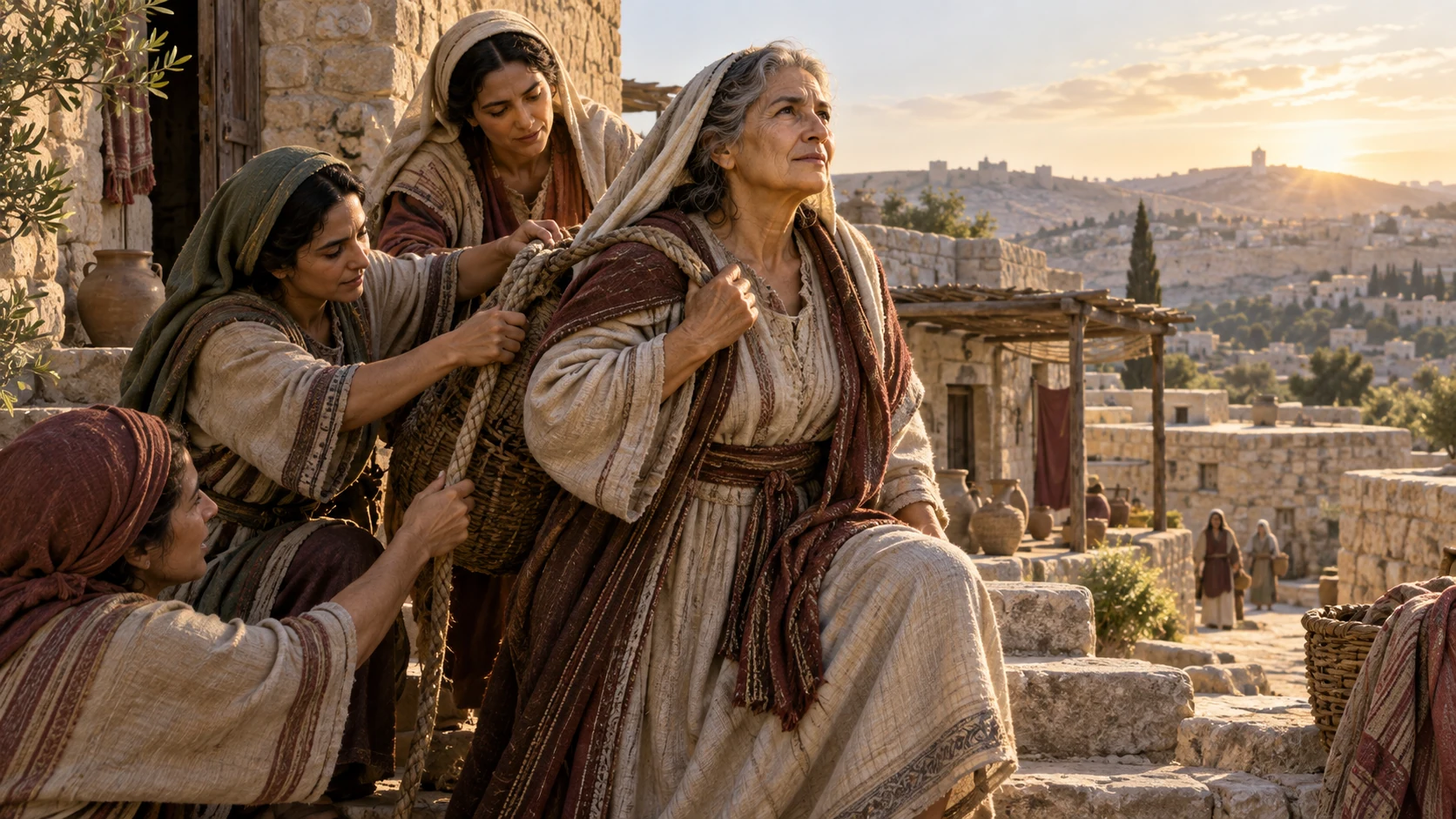 Jerusalem shakes off captivity and stands again in dignity.
