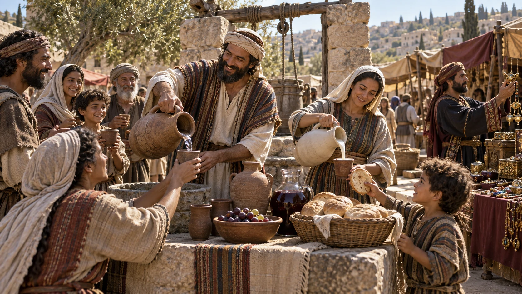 Thirsty neighbors receive water and nourishing food freely, leaving costly substitutes behind.