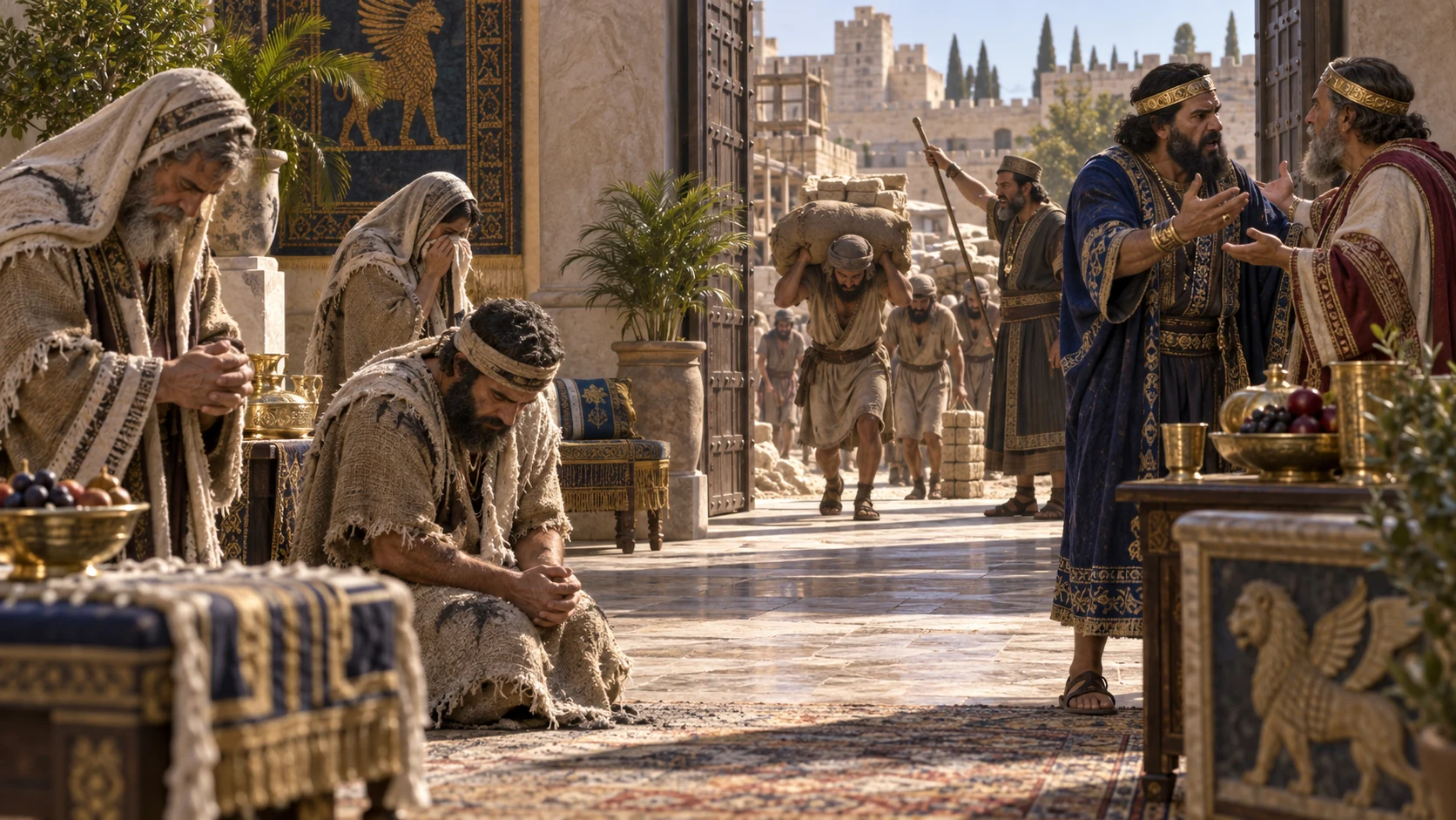 Public fasting loses its meaning when the same household drives workers hard and quarrels.