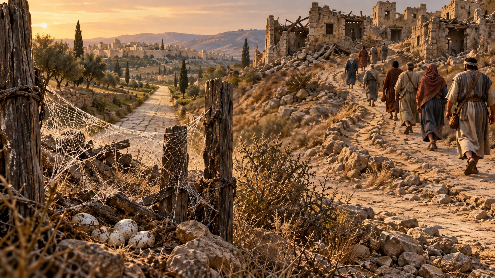 Useless webs and a bent road reveal schemes that cannot lead their makers to peace.