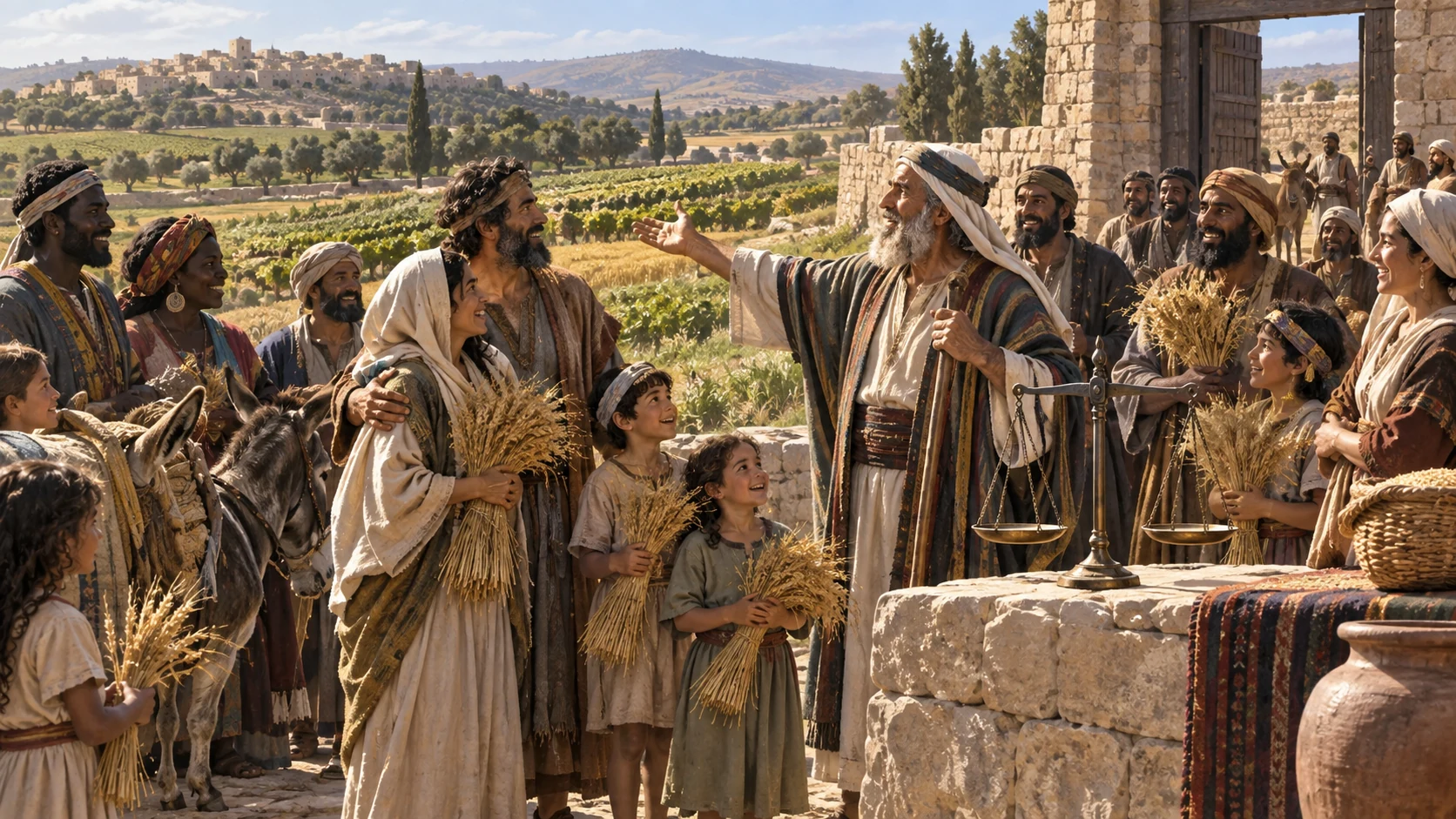 A once-shamed family receives a fair portion and a joyful place among their neighbors.