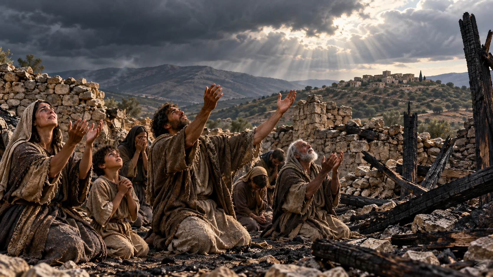 A grieving community asks its Redeemer to return amid a ruined sanctuary.