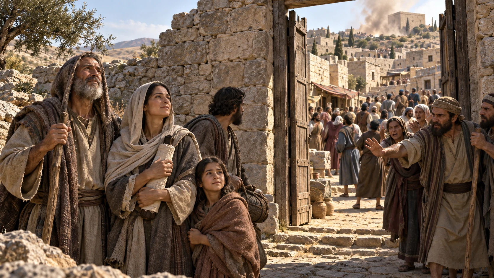 A humble family remains hopeful after hostile relatives drive them from the gate.