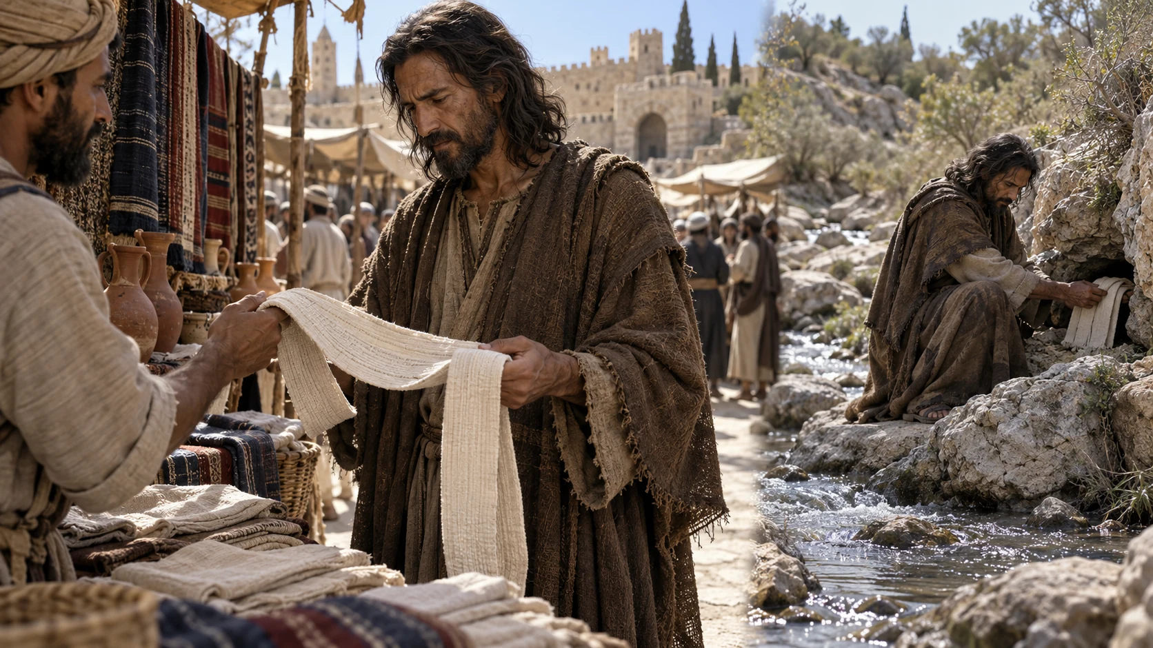 Jeremiah receives a plain linen band from a weaver and later hides it beside a watercourse.