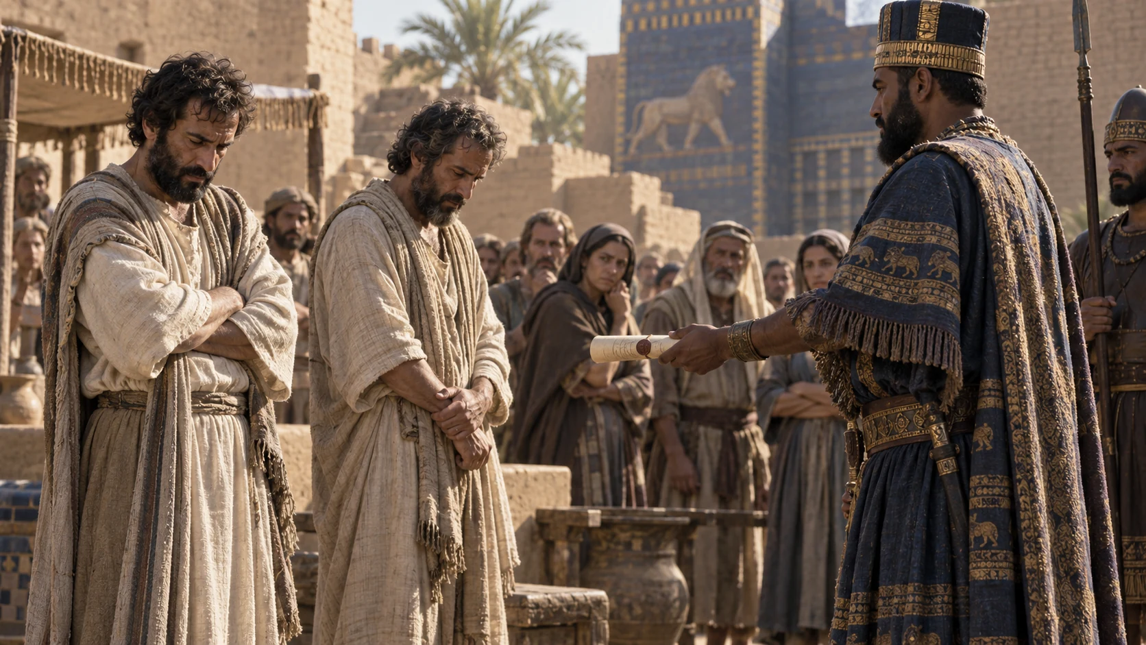 Two accused prophets receive a summons while exiles watch.