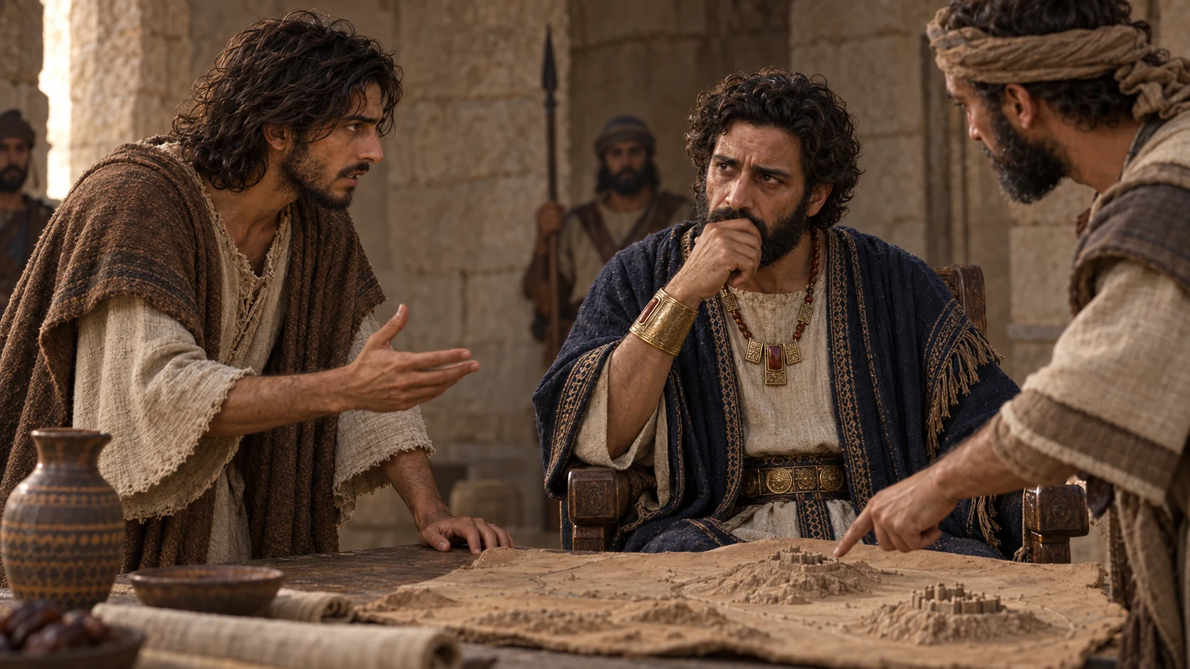 Jeremiah warns a troubled king in a modest audience room.