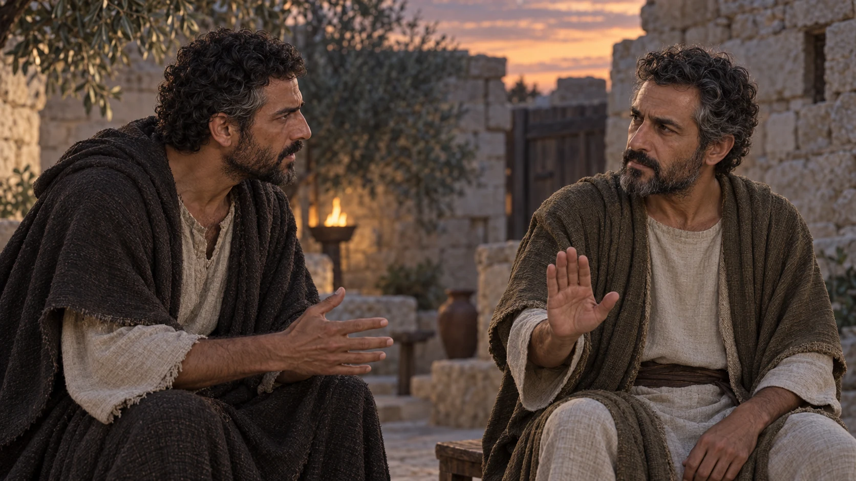 Gedaliah rejects Johanan’s private proposal at dusk.