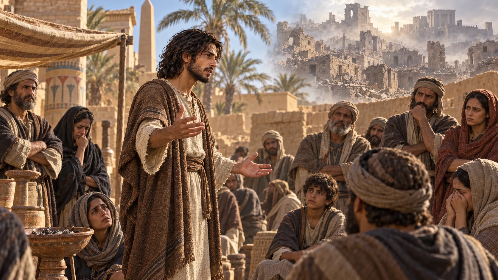 Jeremiah addresses Judean refugees in Egypt as the ruined cities of Judah haunt their memory.