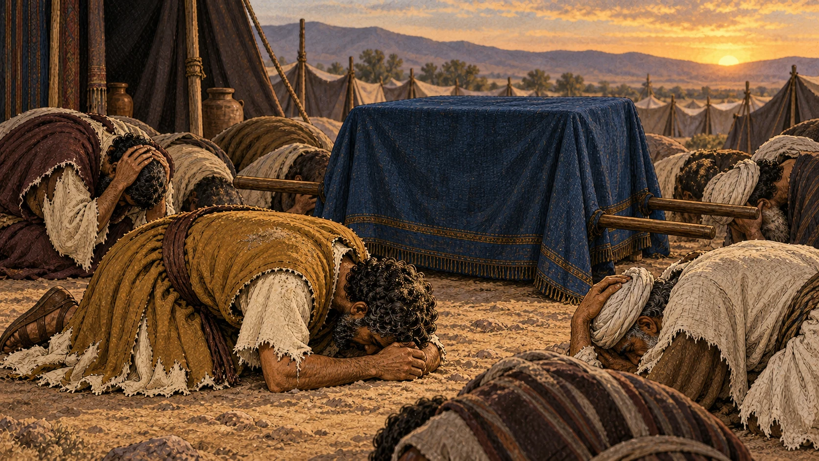 Joshua and the elders mourn