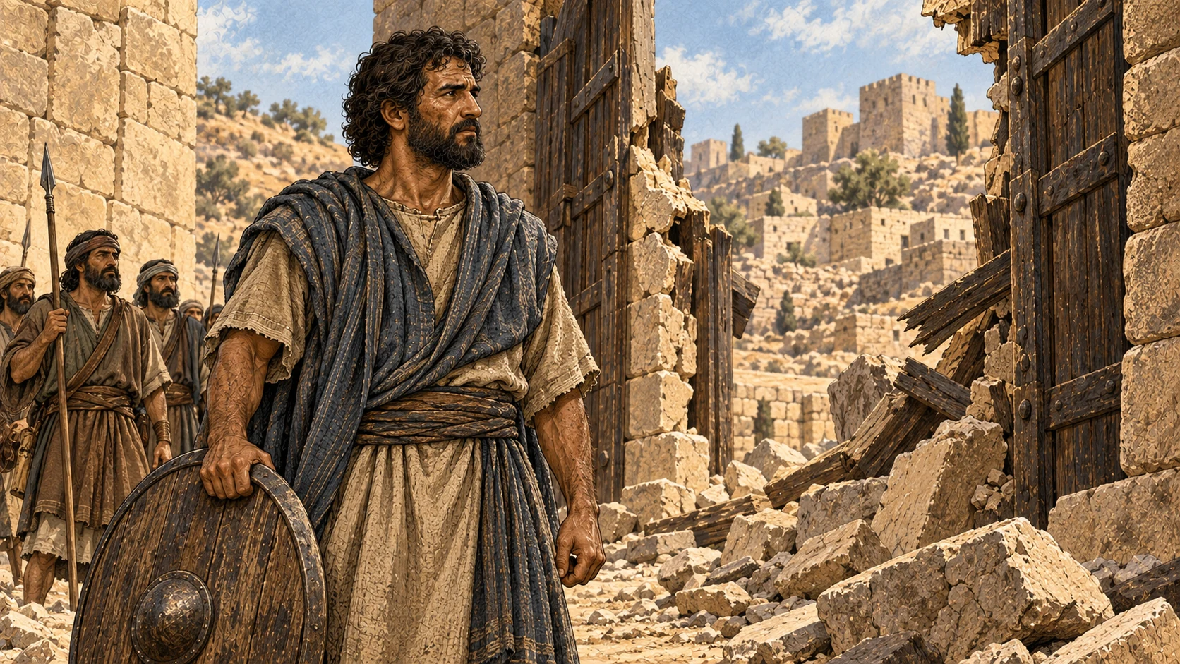 Othniel and his men approach Debir.