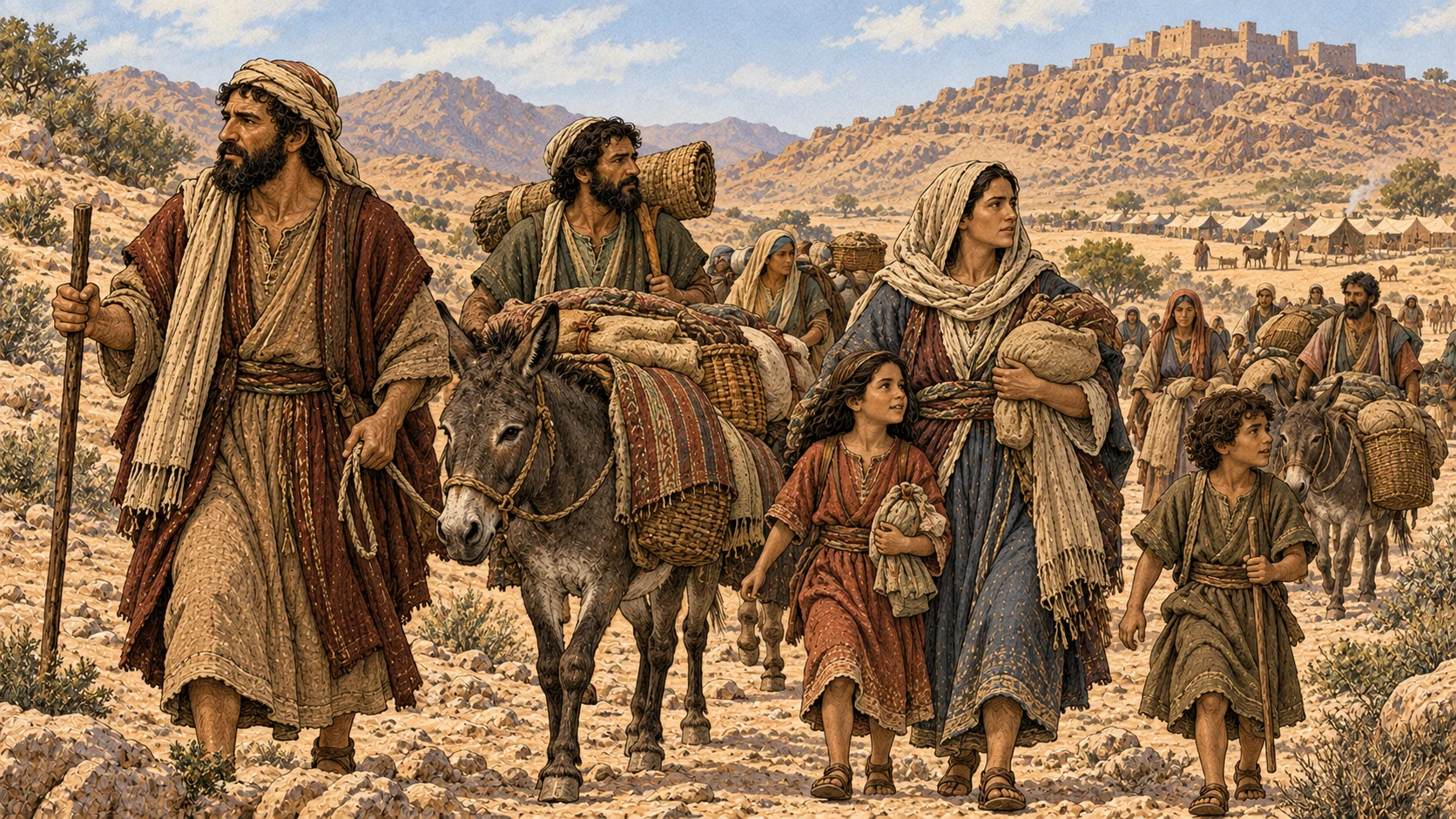 Kenite households settle in the wilderness of Judah.