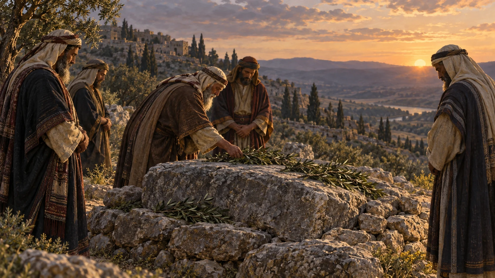 Gilead’s elders gather quietly at Jephthah’s tomb.