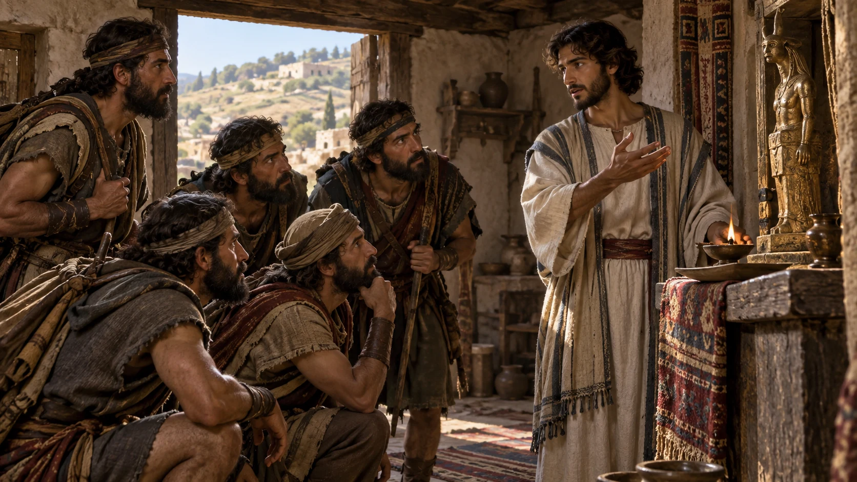 The scouts ask the Levite for guidance.