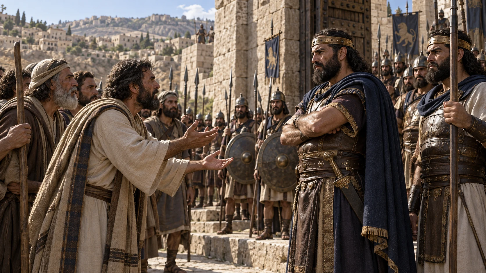 Messengers appeal to Benjaminite commanders. in a decisive moment.
