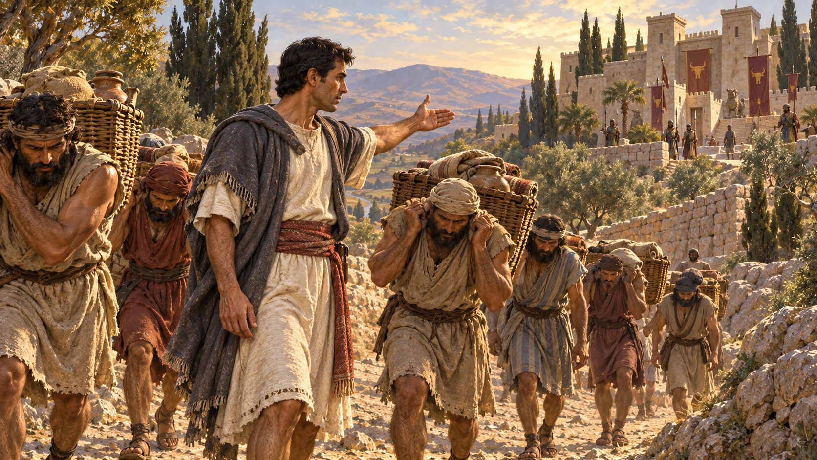 Ehud carries the tribute