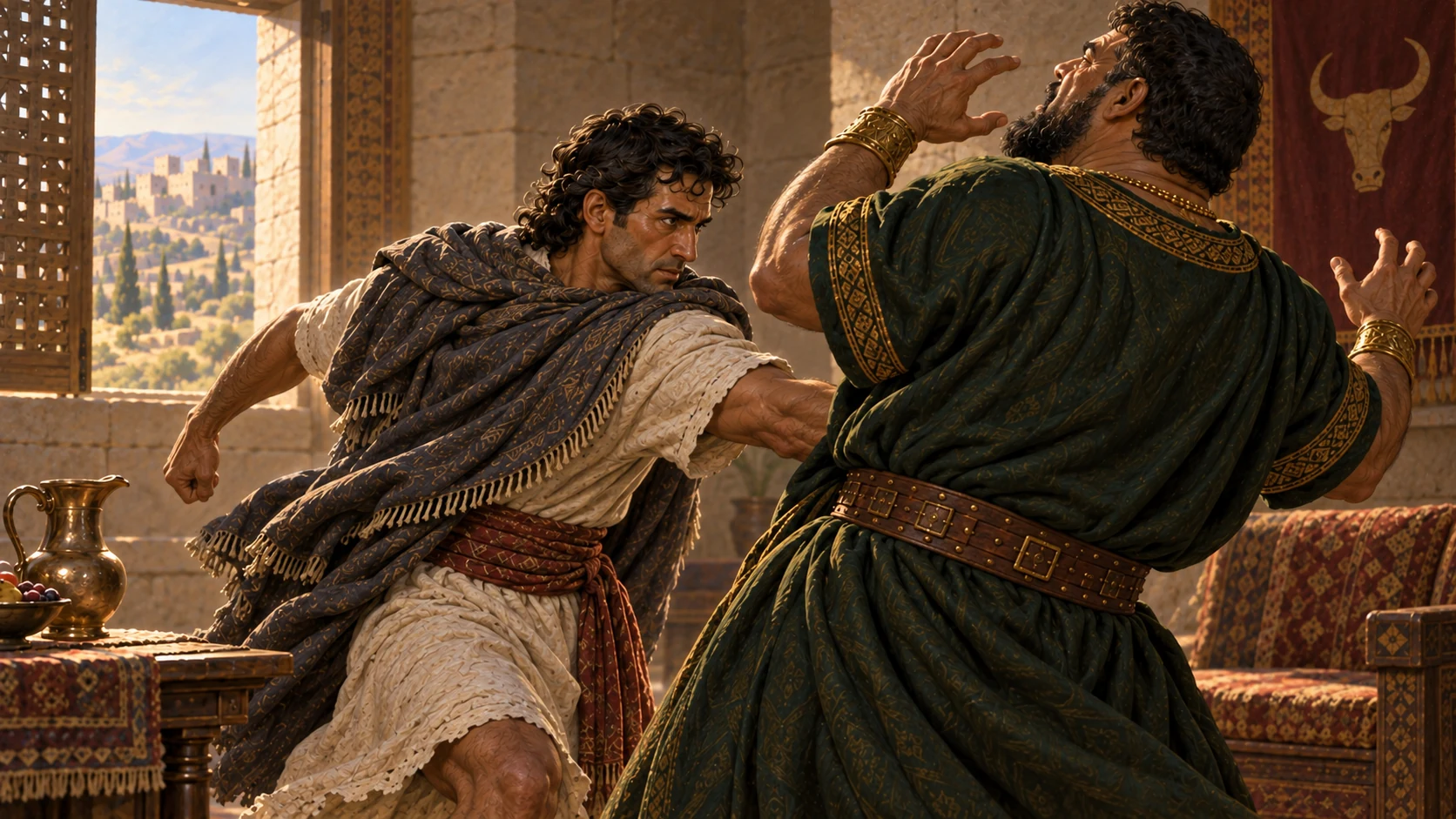 Ehud strikes Eglon