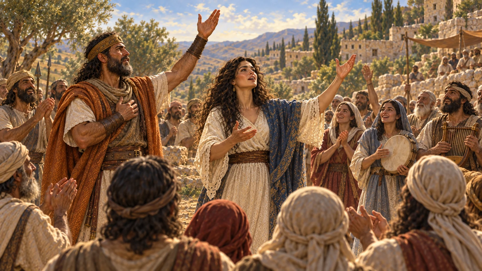 Deborah and Barak sing
