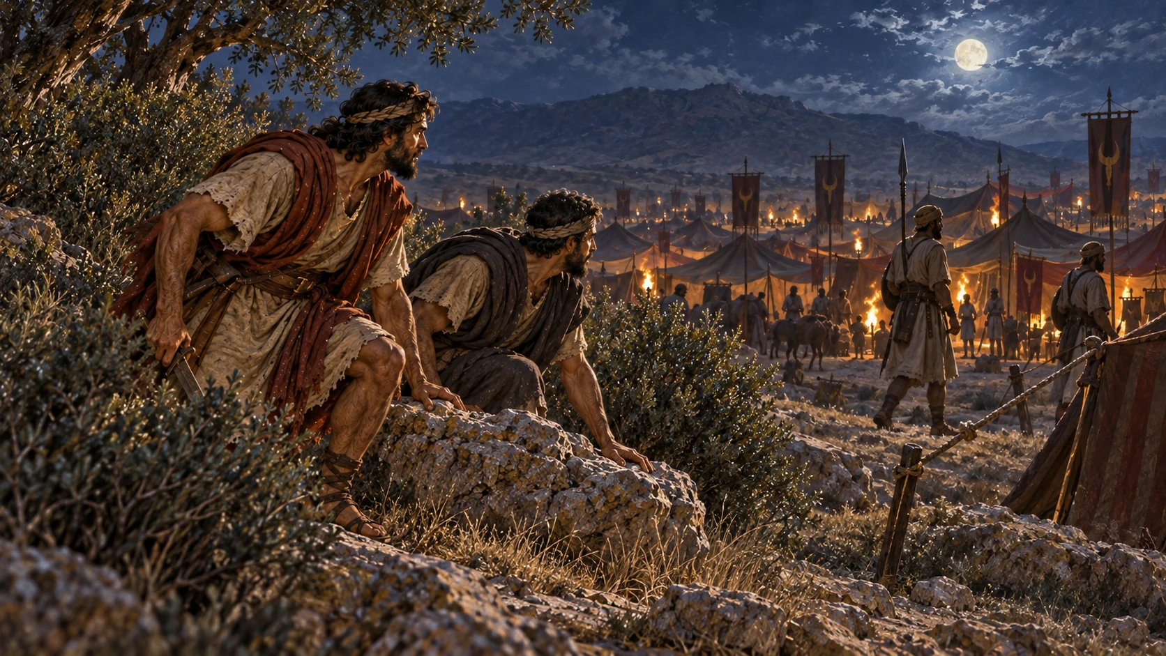 Gideon entered the camp by night