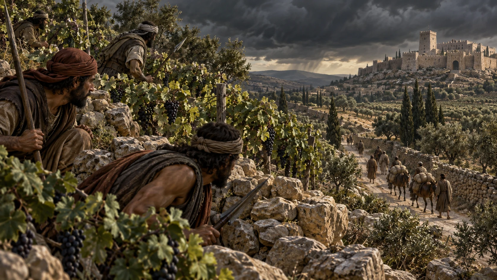 Men of Shechem wait above the roads as loyalty to Abimelech collapses.