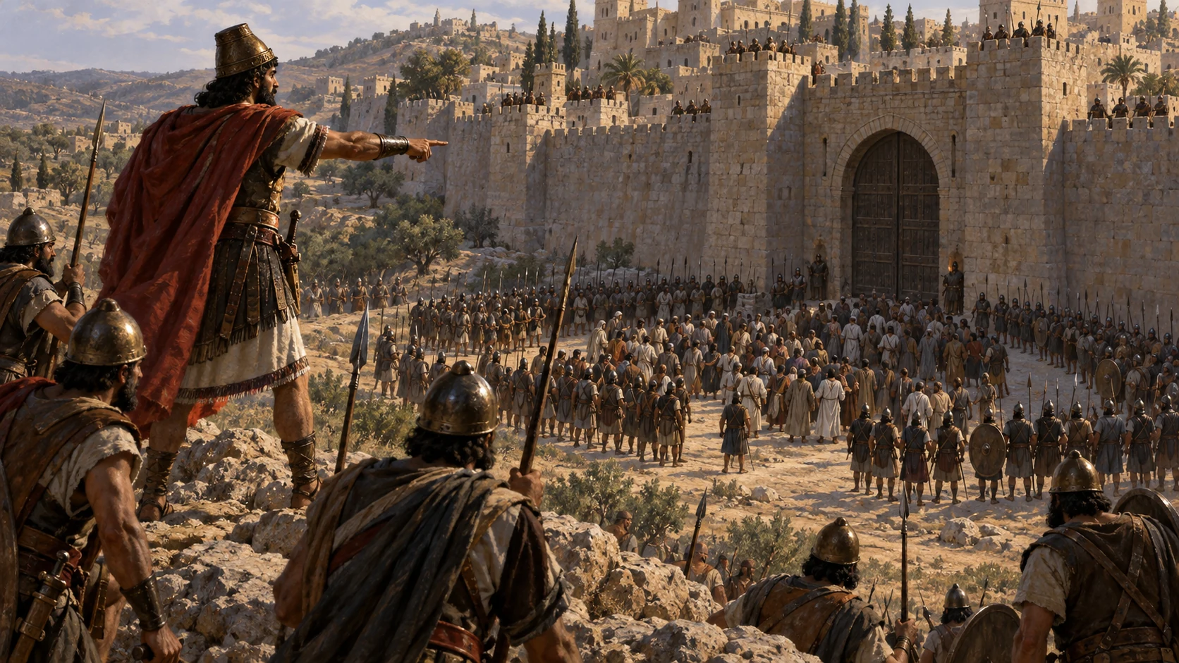 Abimelech divides his force and closes around the city.