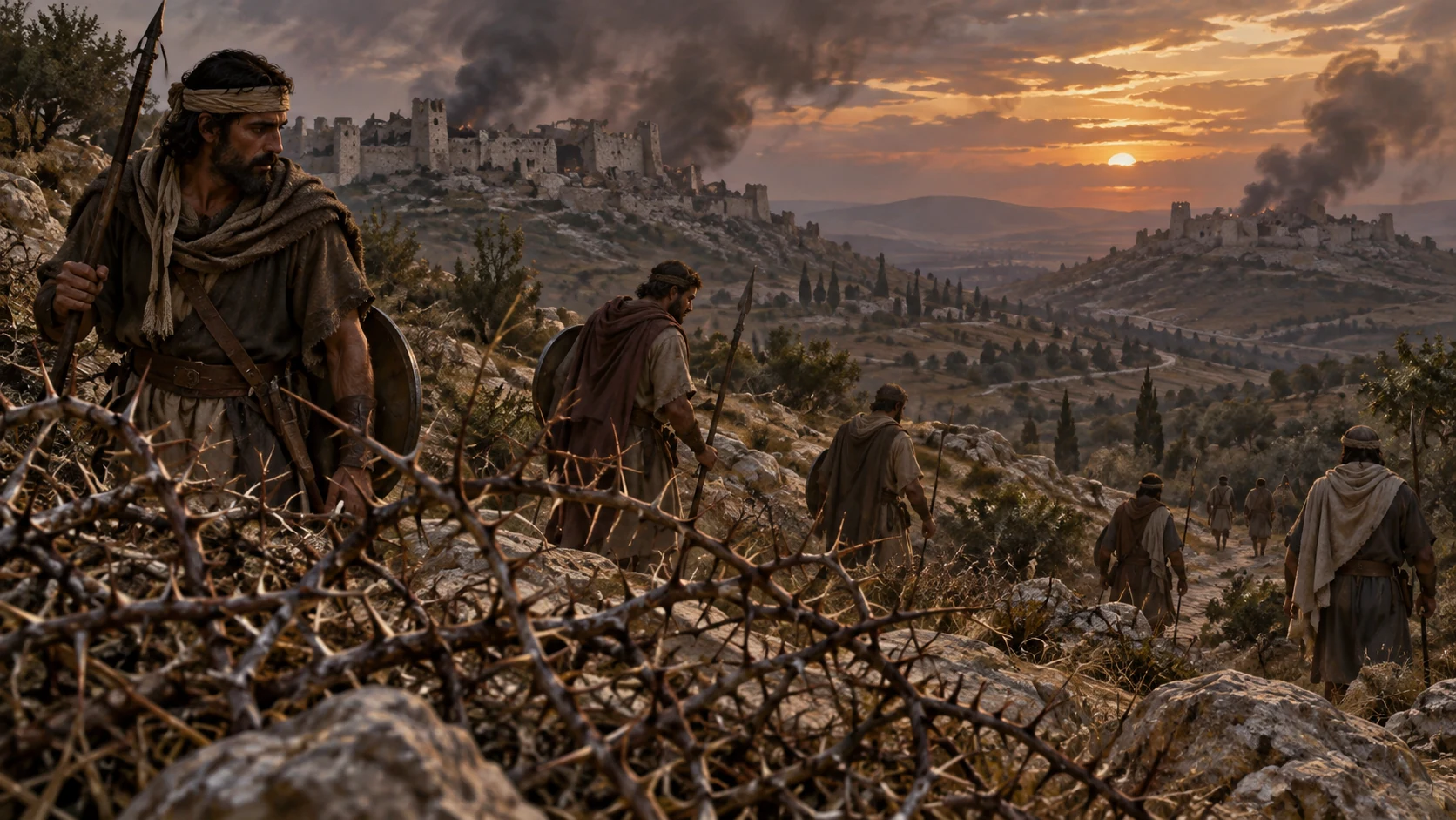 The fighters disperse as Abimelech’s violence returns upon him and Shechem.
